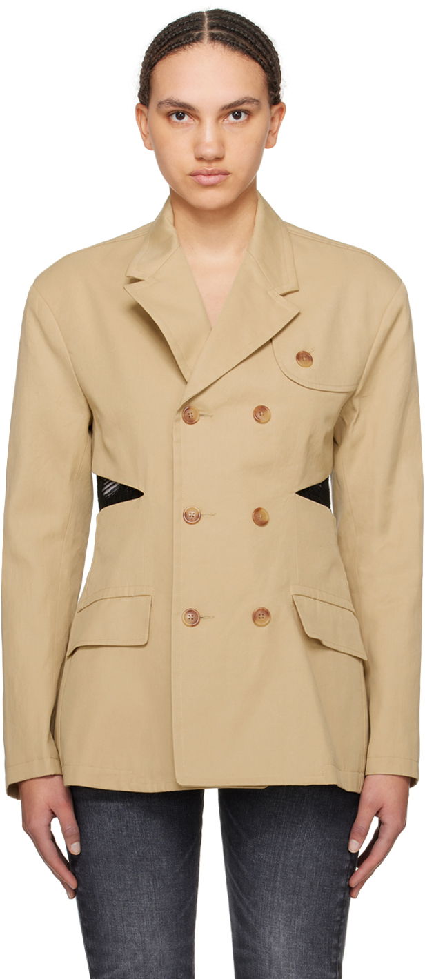 Bunda R13 R13 Open Back Blazer Béžová | R13WR257-R318B, 0