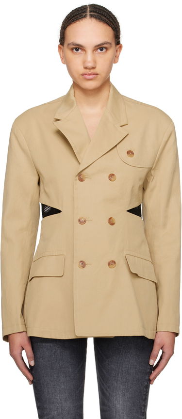 Bunda R13 R13 Open Back Blazer Béžová | R13WR257-R318B, 0