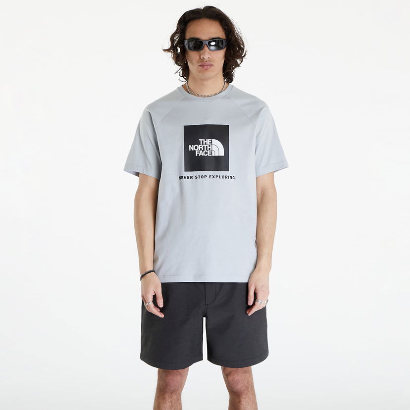 Tričko The North Face Raglan Redbox Tee High Rise Grey Šedá | NF0A87NJA0M1