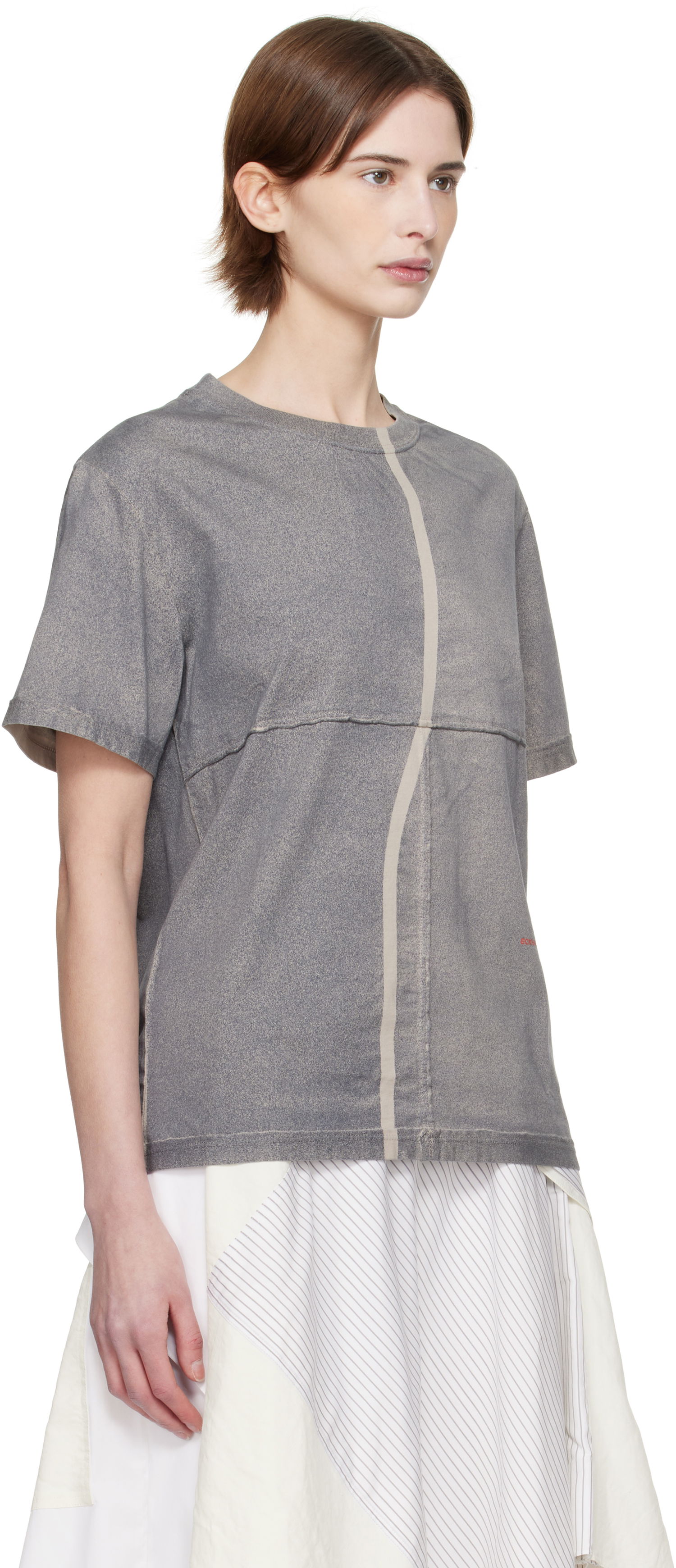 Tričko Eckhaus Latta Eckhaus Latta Lapped T-Shirt Šedá | 301-EL-PS25-S -, 1