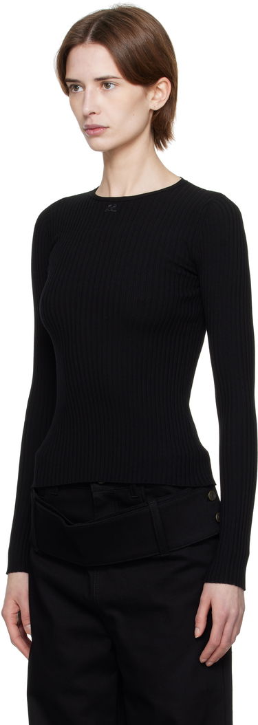 Sveter Courrèges Courrèges Knitted Ribbed Sweater Čierna | 125MPU105FI0001, 3