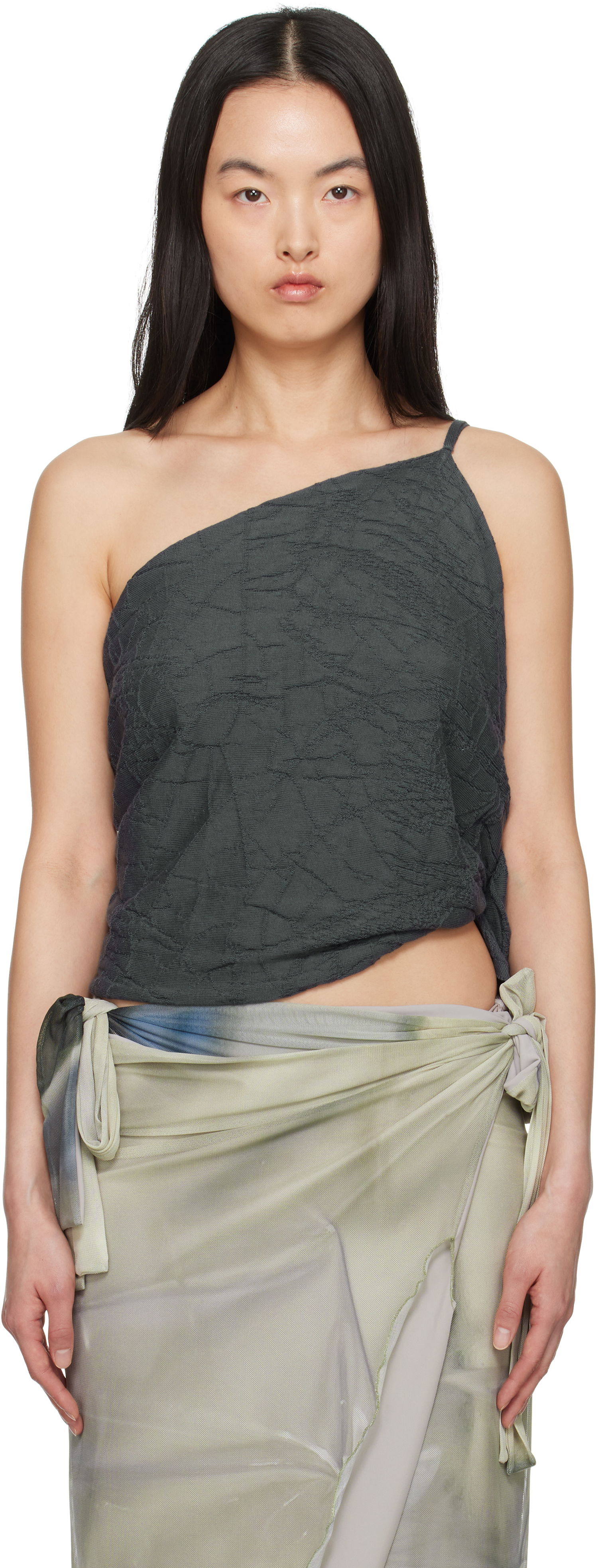 Tielko Serapis Serapis One Shoulder Knit Top Šedá | SS25_KT_1, 0
