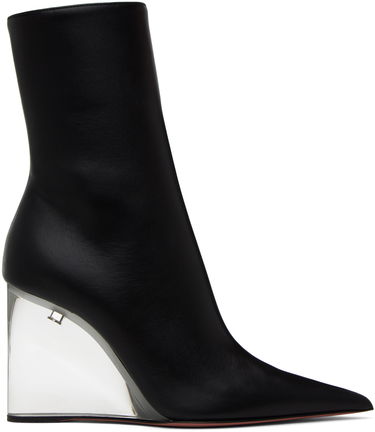 Trenčkot Amina Muaddi Amina Muaddi Pernille Wedge Ankle Boots Čierna | PERNILLE HALF GLASS WEDGE NAPPA, 0