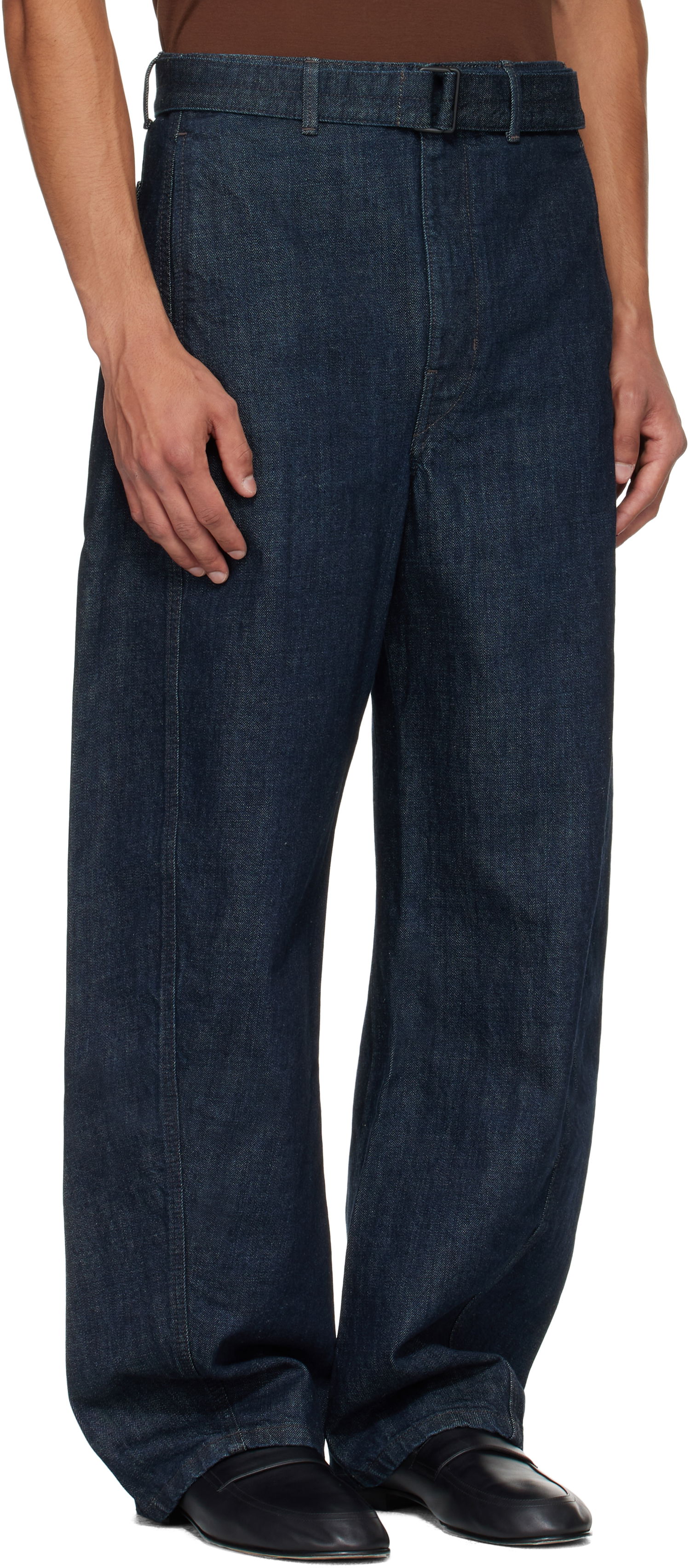 Džínsy LEMAIRE Lemaire Twisted Belted Jeans Modrá | PA326 LD1056, 1