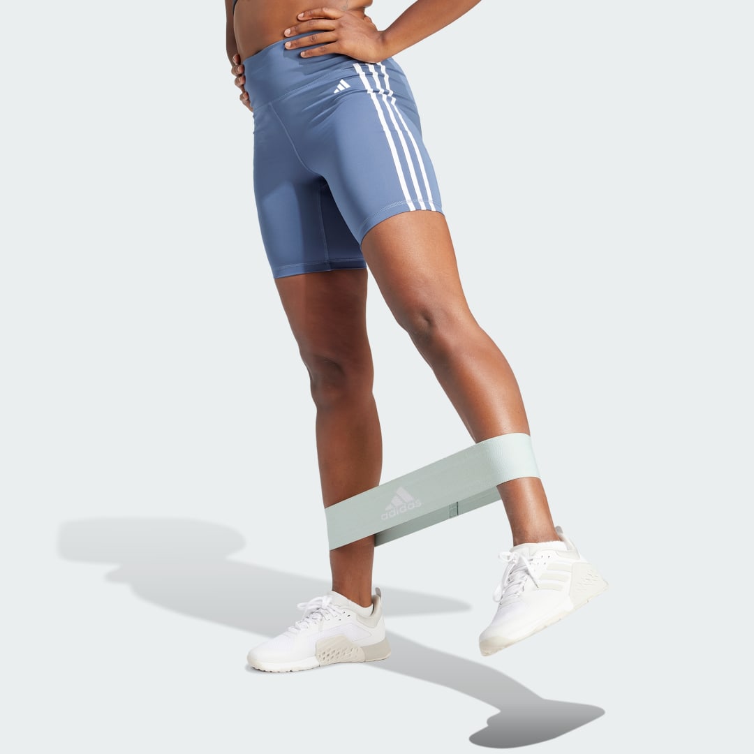 Legíny adidas Performance Training Essentials 3-Stripes High-Waisted Short Modrá | IS4208, 0