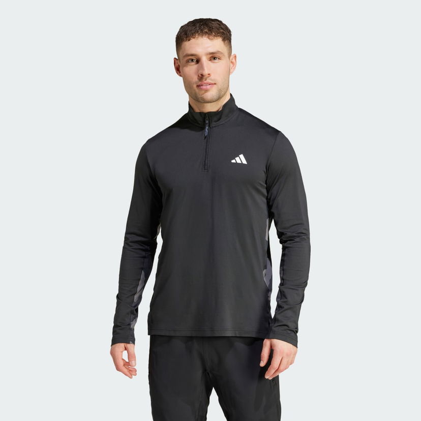 Mikina adidas Performance Essentials Camo Training Quarter-Zip Long Sleeve Shirt undefined | IS6152