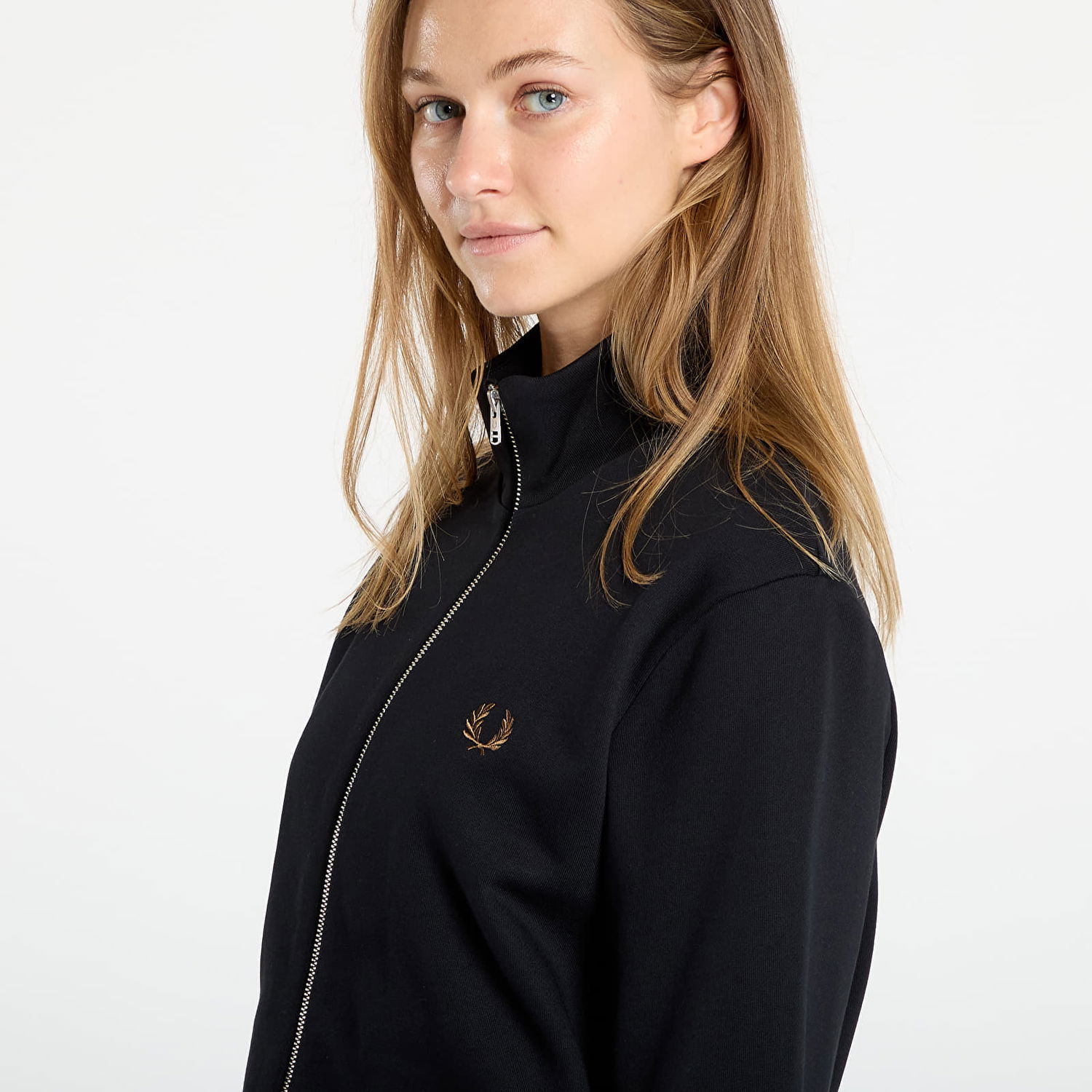 Mikina Fred Perry Fred Perry Zip Through Sweatshirt Čierna | J1327 102, 1