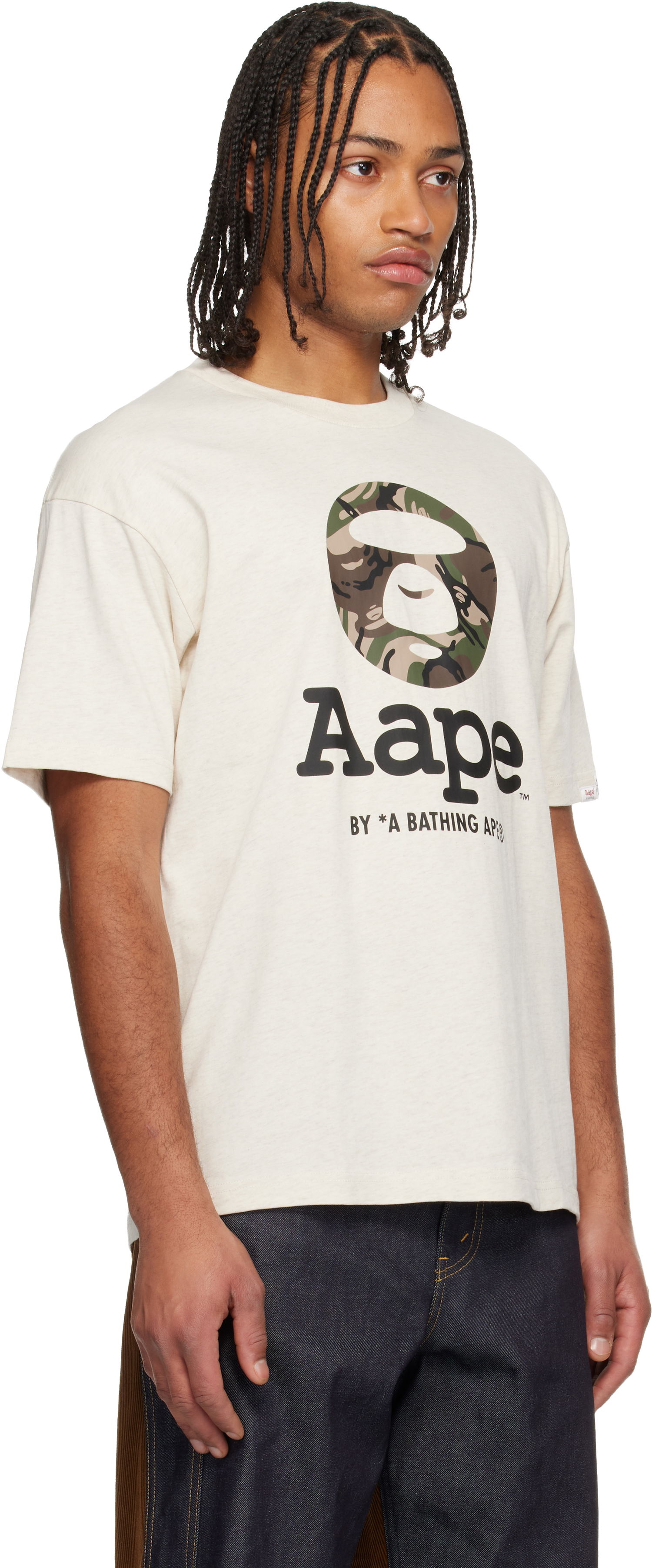 Tričko AAPE by A Bathing Ape Moonface Camo T-shirt Béžová | AAPTEM1640XANBG2, 1