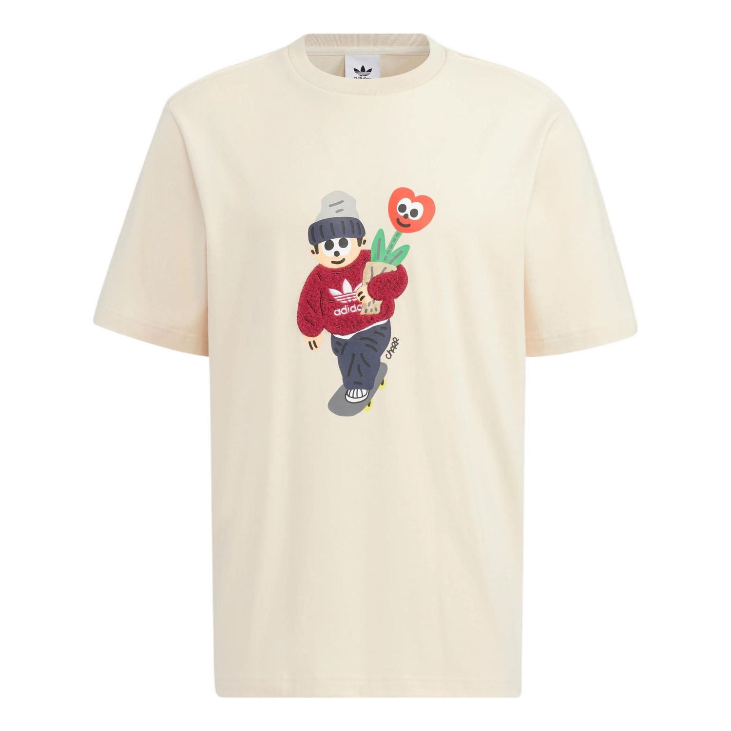 Tričko adidas Originals Originals x Charr Morita Crossover Valentine's Day T-Shirt Béžová | HR3474, 0