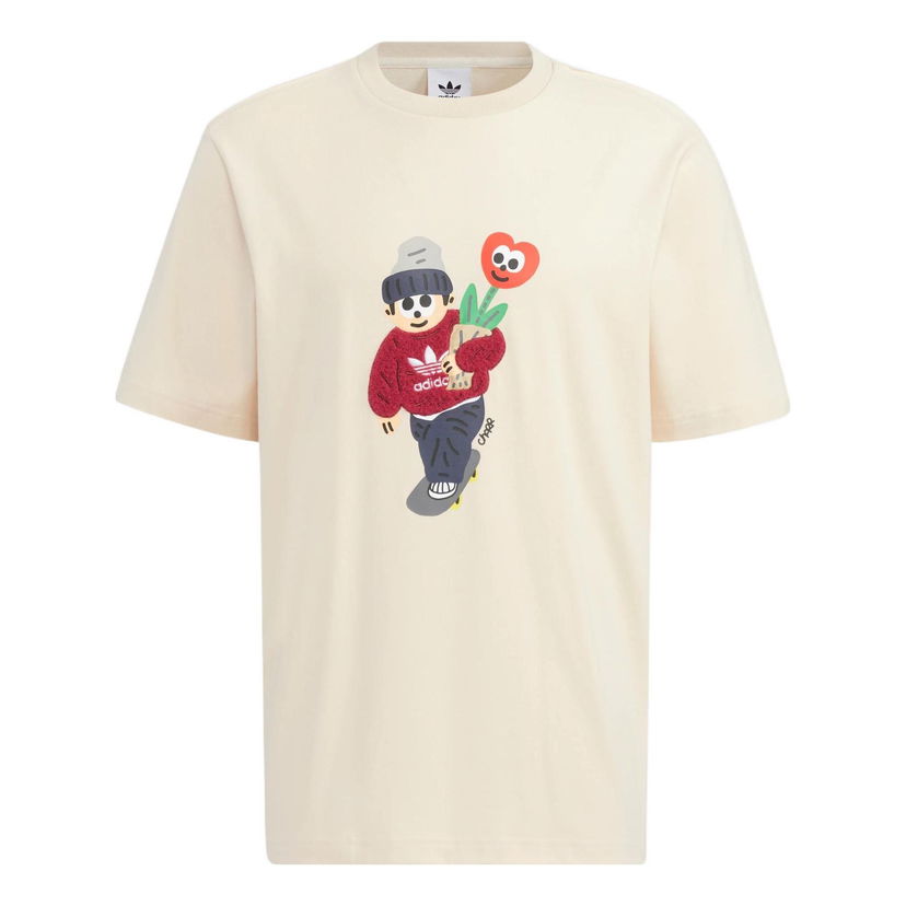Tričko adidas Originals Originals x Charr Morita Crossover Valentine's Day T-Shirt Béžová | HR3474