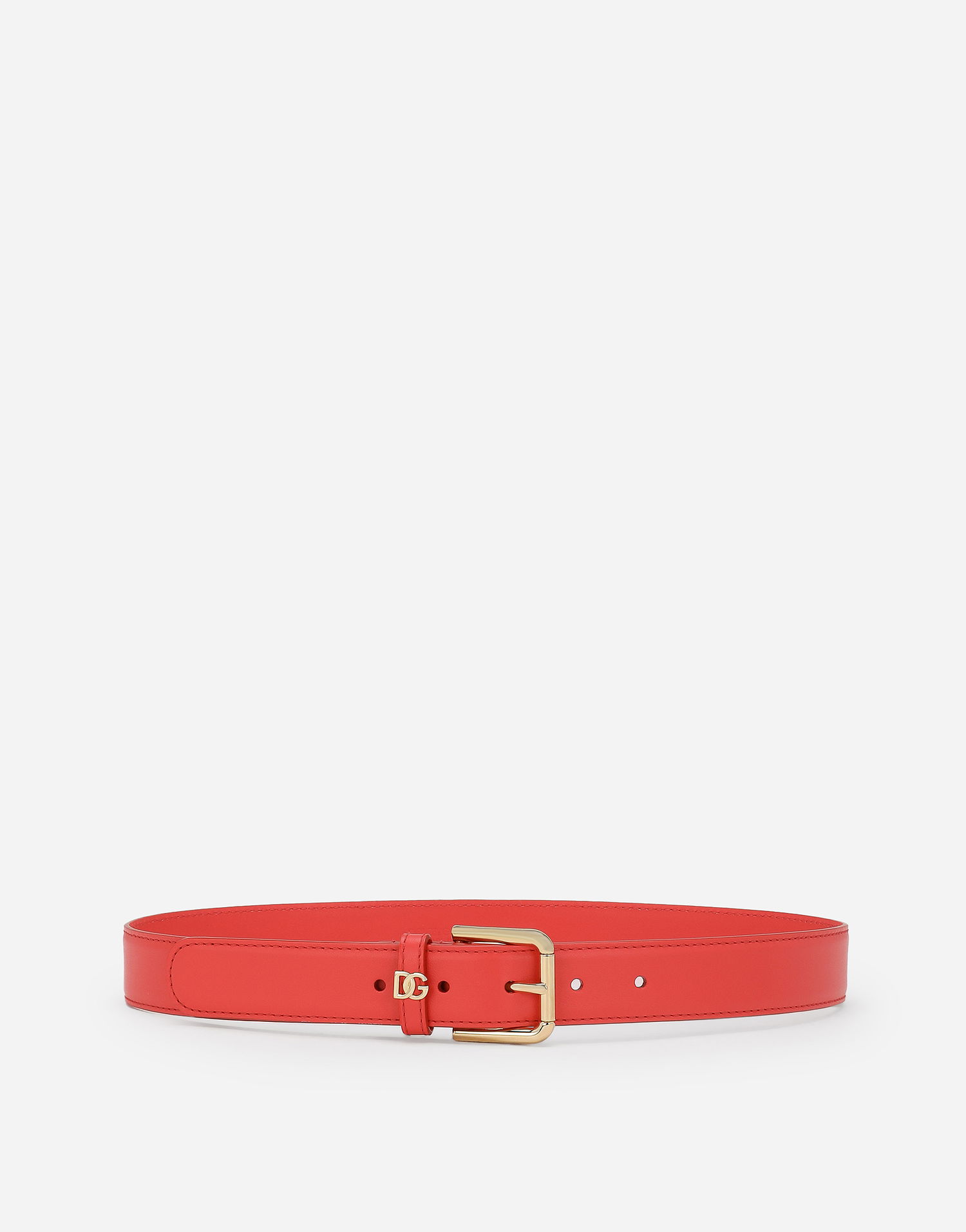 Opasok Dolce & Gabbana Leather Belt With Logo Buckle Červená | BE1636AW57687550, 0