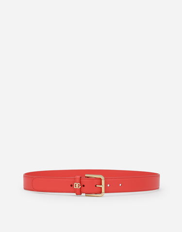 Opasok Dolce & Gabbana Leather Belt With Logo Buckle Červená | BE1636AW57687550, 0