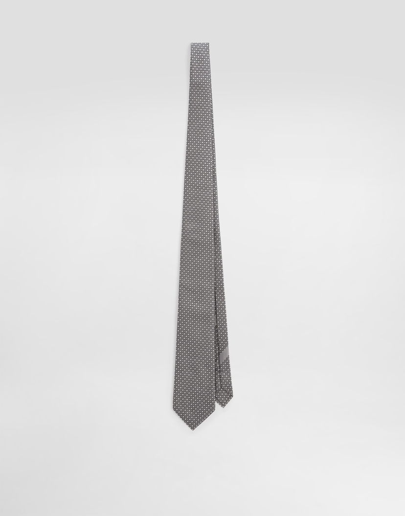 Doplnky Dolce & Gabbana Dolce & Gabbana Micro-Design Jacquard Tie Šedá | GT147EG0JSBN9845