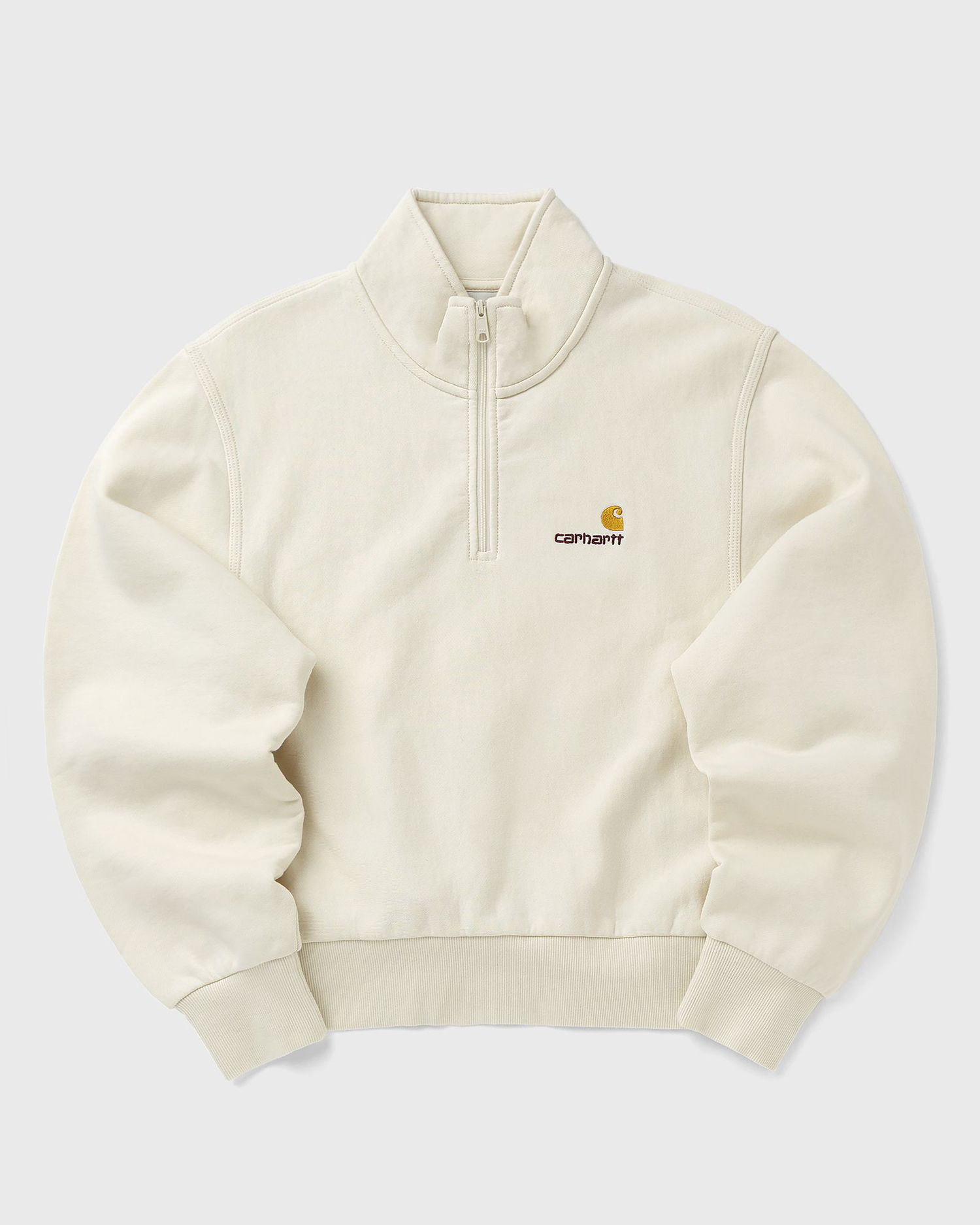 Mikina Carhartt WIP American Script High Neck Quarter-Zip Sweatshirt Béžová | I033827-05.XX, 1