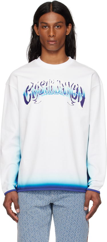 Sveter Casablanca Casablanca Fade Long Sleeve T-Shirt Biela | MS25-JTP-350-02, 0