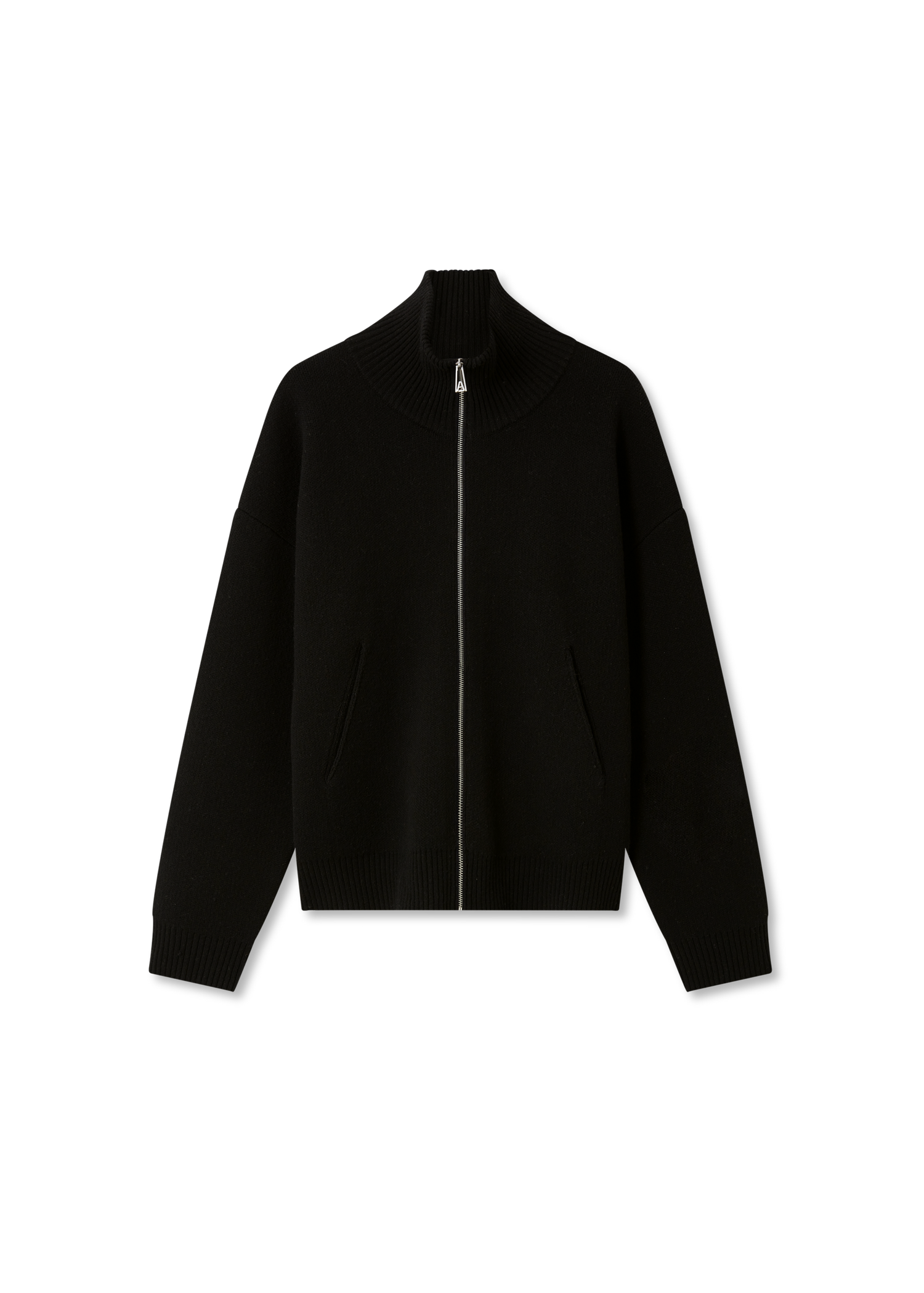 Sveter AXEL ARIGATO Core Ribbed Collar Zip-Up Sweater with Front Pockets Čierna | A2143004, 1