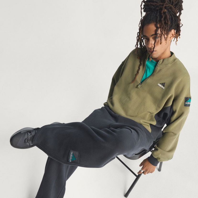 Mikina adidas Performance Equipment Blocked Half-Zip Pullover Zelené | JX1464