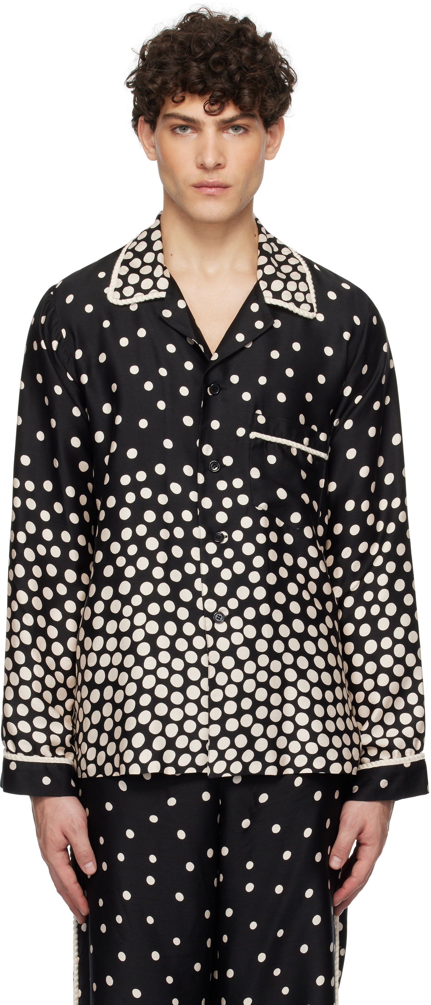 Pyžamo Anna Sui Anna Sui Polka Dot Pajama Shirt Čierna | M1025F20, 0