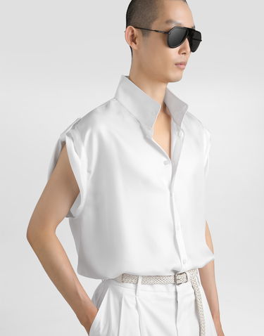 Košeľa Dolce & Gabbana Dolce & Gabbana Silk Twill Short Sleeve Shirt Biela | G5NJ4TFU10SW0800, 3
