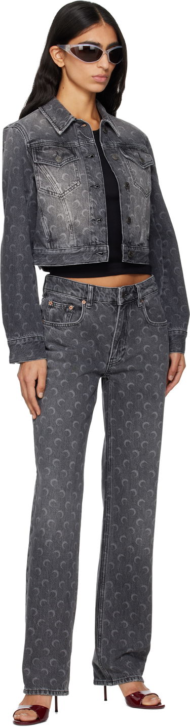 Džínsy Marine Serre Marine Serre Moon Laser Straight Jeans Šedá | WPA128BCDEN0006, 3