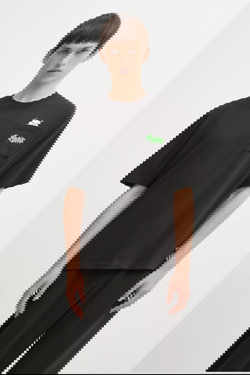 Tričko Puma Puma x RIPNDIP T-Shirt with Peeking Cat Pocket Print Čierna | 633779, 0