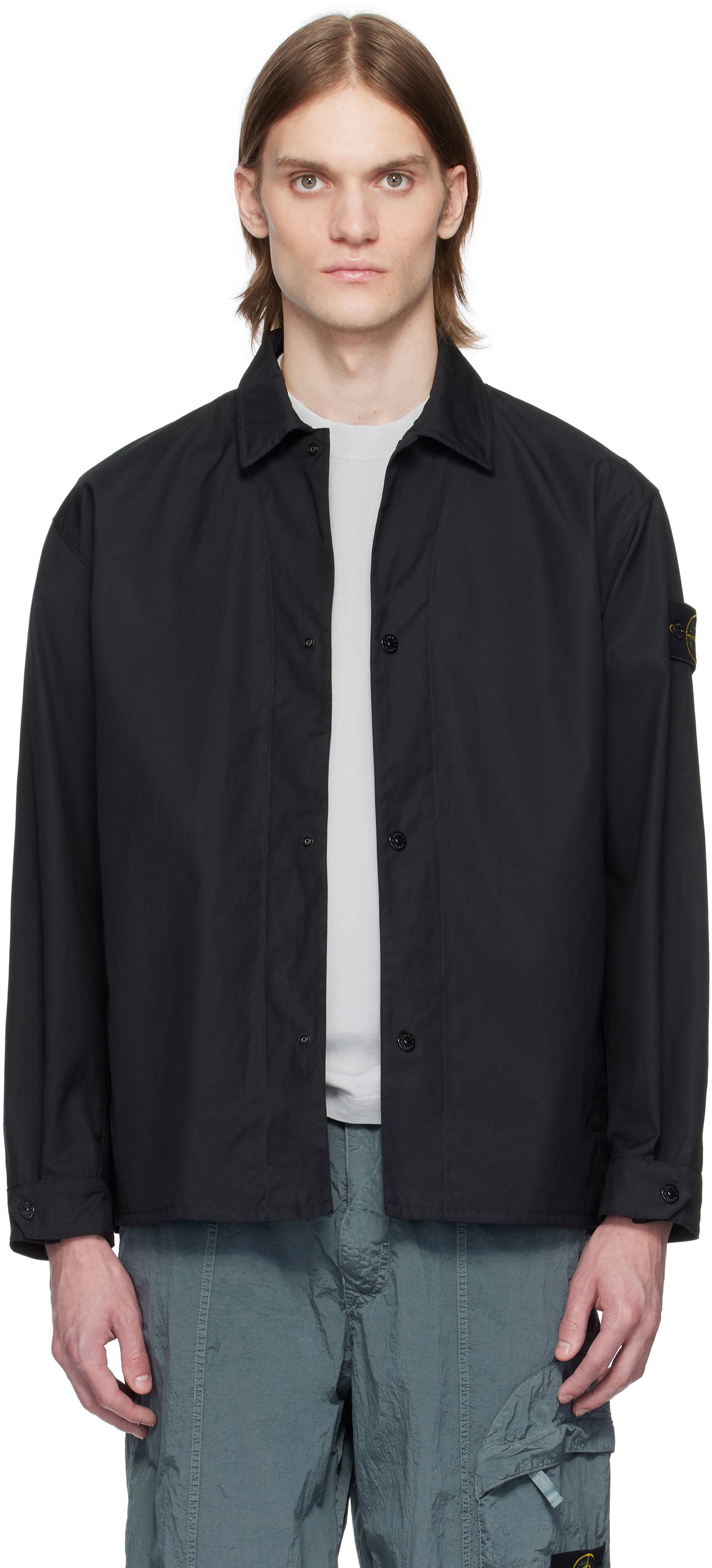 Vetrovka Stone Island Stone Island Supima Cotton Canvas Overshirt Čierna | K1S15 1200013 S0011, 0
