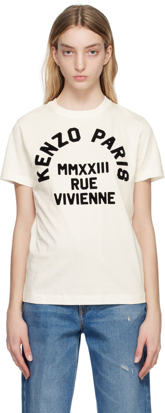 Tričko KENZO Paris Flocked T-Shirt Biela | FD52TS0424SO, 0