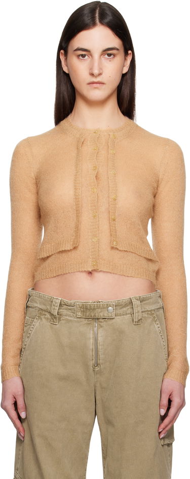 Sveter Acne Studios Acne Studios Layered Mohair Cardigan Béžová | A60573-, 0