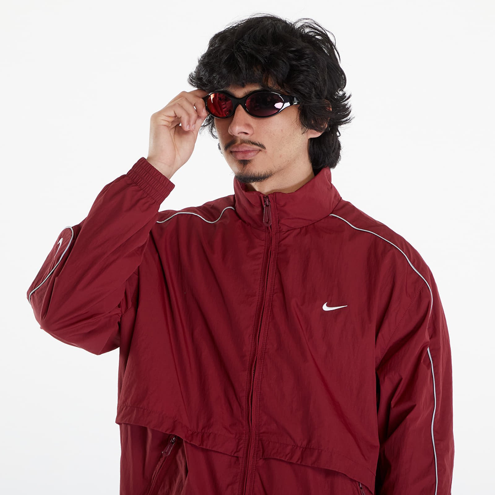 Sportswear Solo Swoosh Men's Woven Track Jacket Team Red/ White