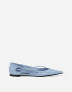 Polished Calfskin Ballet Flats with Tie