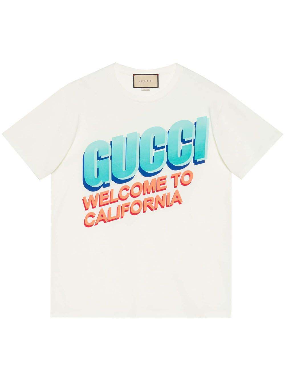 Tričko Gucci Welcome To California T-shirt White Biela | 615044 XJEEB 9095, 0