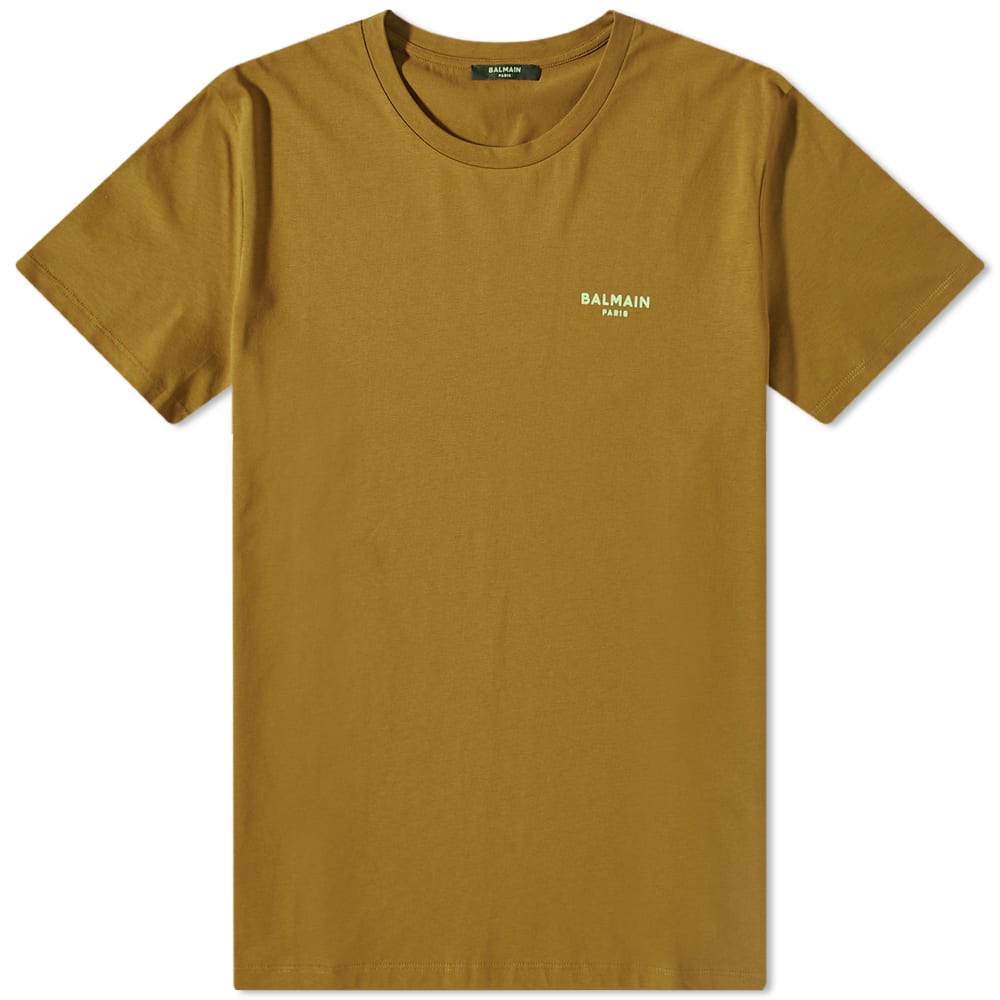 Tričko Balmain Eco Small Logo Printed Tee Zelené | AH1EF000BB04-UDQ, 0