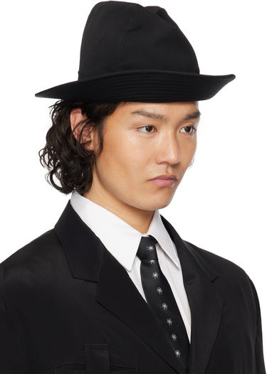 Klobúk Yohji Yamamoto Yohji Yamamoto Wool Gabardine Fedora Čierna | HP-H09-100, 1