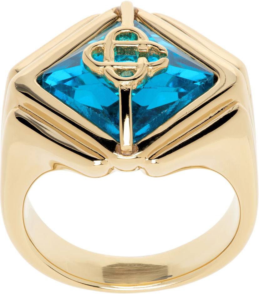 Prsteň Casablanca Signet Ring With Blue Stone Modrá | APS25-JW-258-01
