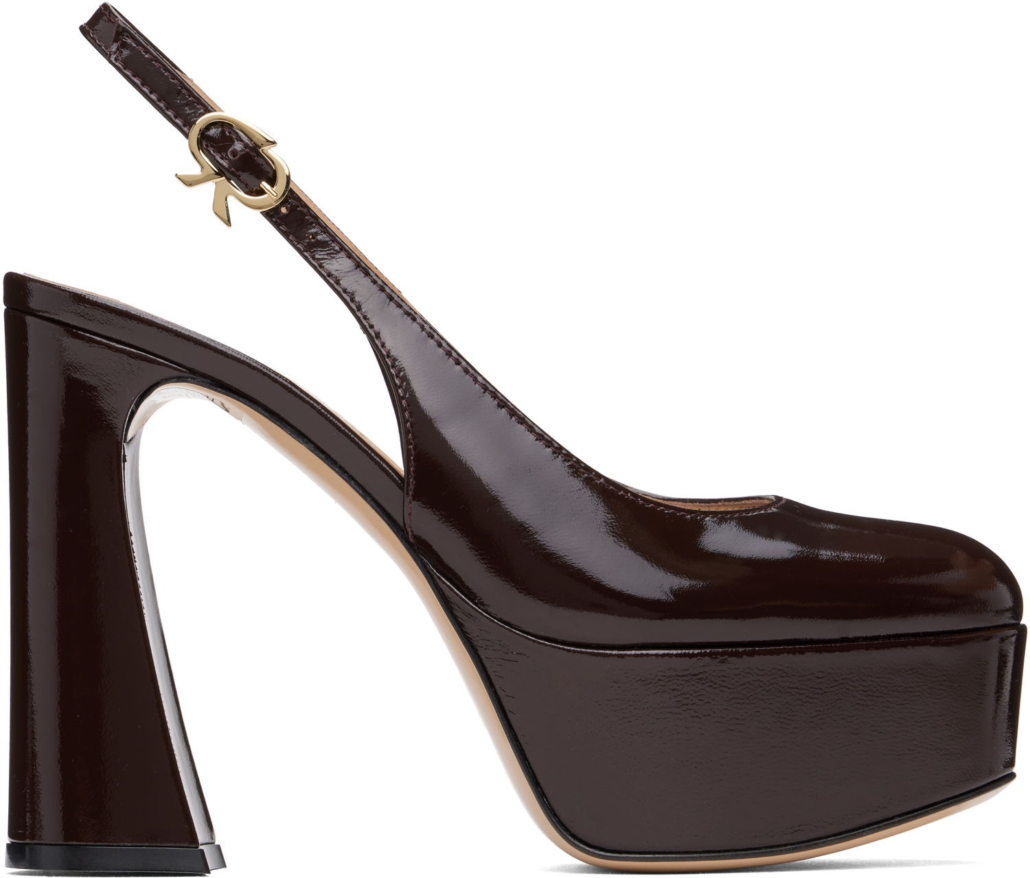 Tenisky a topánky Gianvito Rossi Bessie Slingback Platform Heels Hnedá | G95569-70RIC-NUI, 0