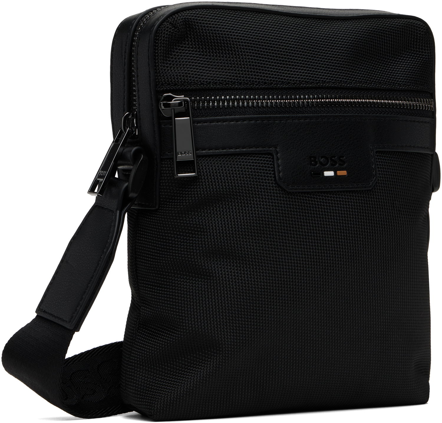Taška cez rameno BOSS Embossed-Logo Bag Čierna | 50536169, 1
