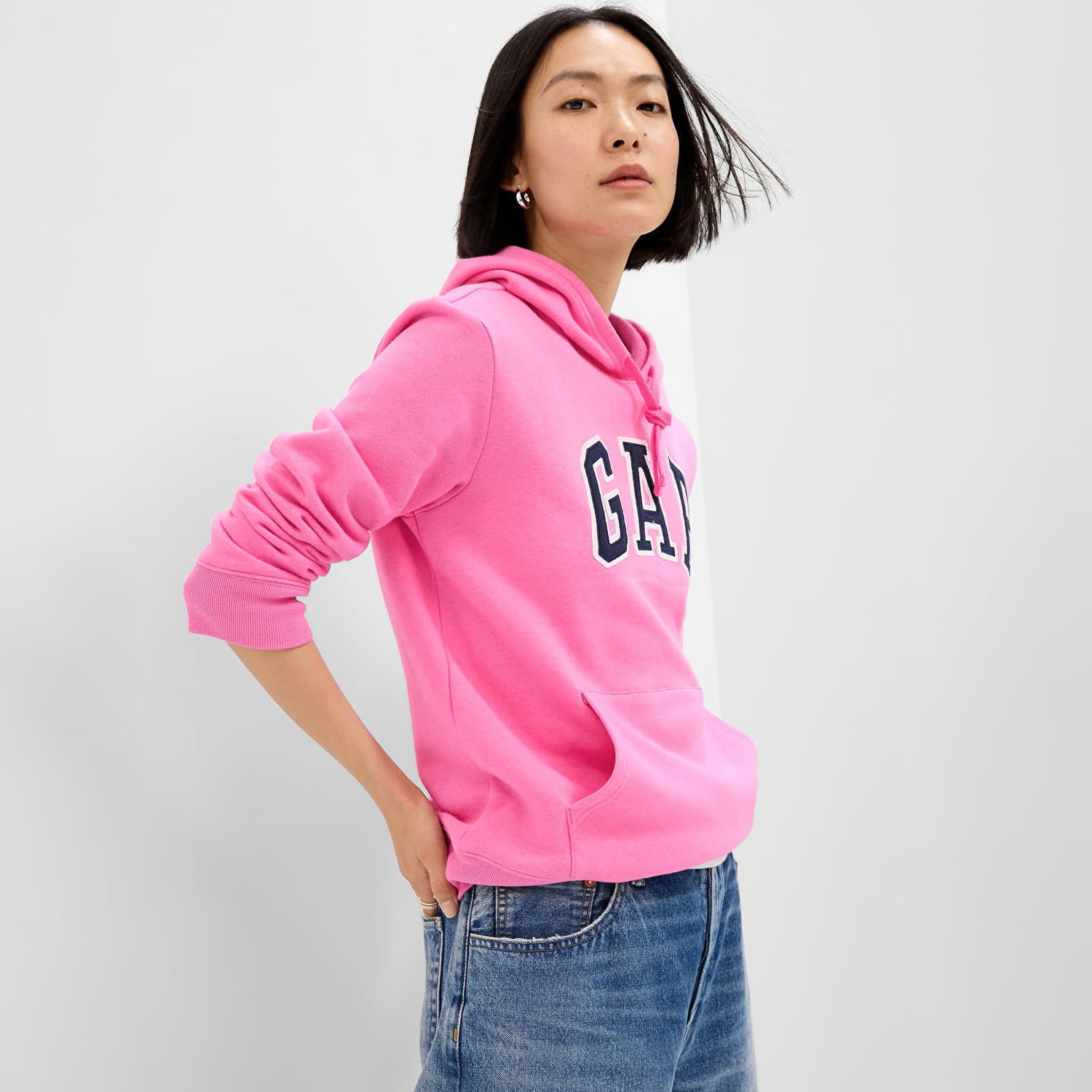 Mikina GAP Pullover Logo Hoodie Standout Pink Ružová | 463506-31, 0