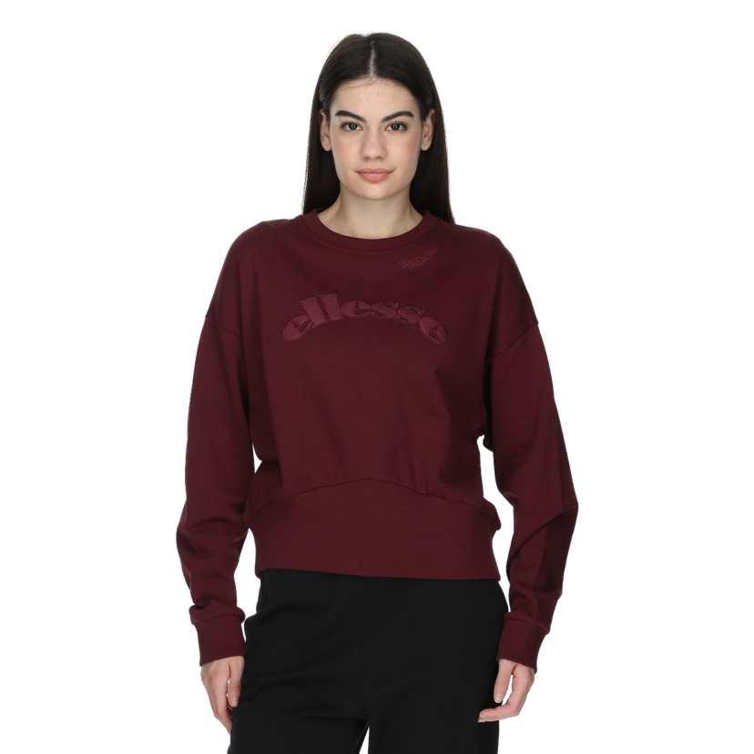 Mikina Ellesse Cropped Crew Neck Sweatshirt Vínová | ELA253F611-56