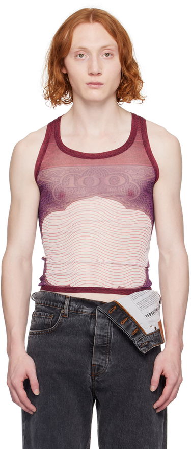 Tielko Jean Paul Gaultier Sheer Tank Top Červená | 24/25-U-DB025-T515-300128, 0