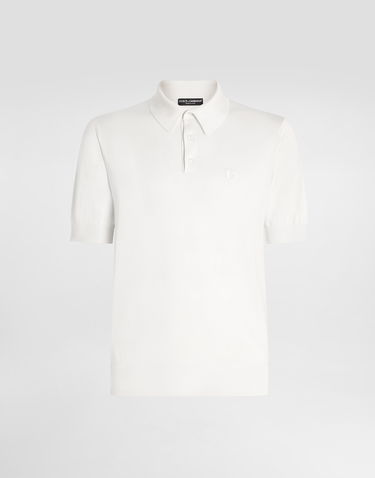 Polo tričko Dolce & Gabbana Dolce & Gabbana Silk Polo-Shirt With Logo Embroidery Biela | GXZ02ZJBSK3W0001, 0