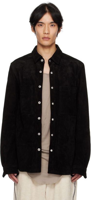 Bunda Rick Owens Rick Owens Concordians Suede Overshirt Čierna | RU02E1744 LCS, 0