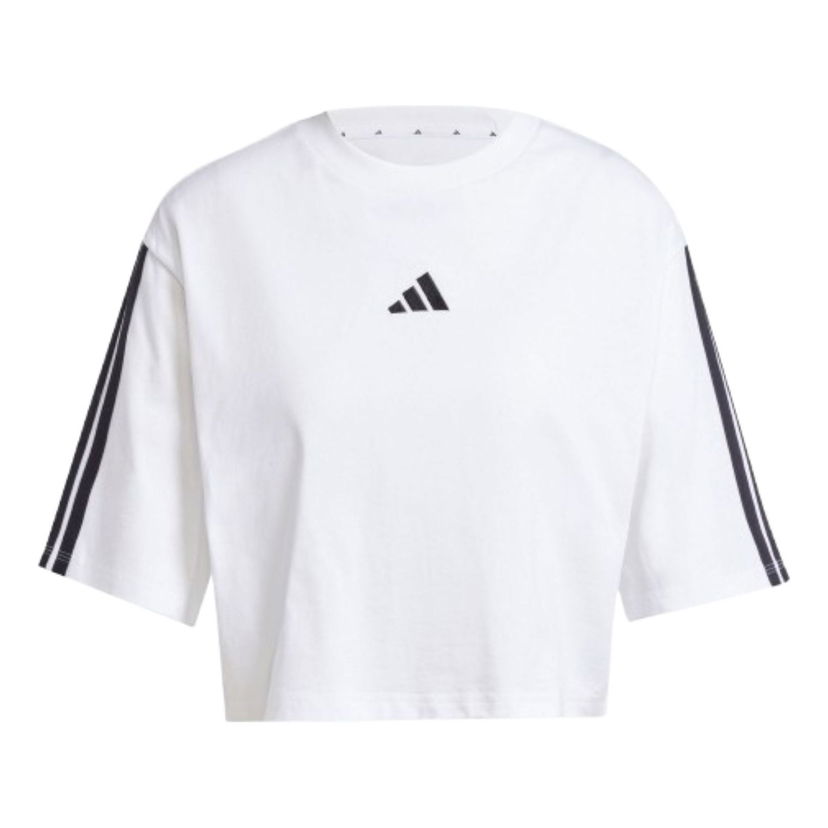 Tričko adidas Originals Essentials 3-Stripes Loose Cropped Cotton T-Shirt Biela | JD4999