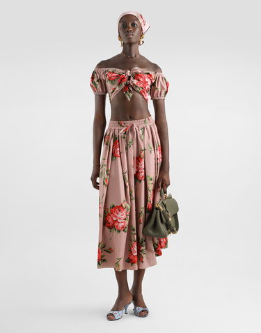 Sukňa Dolce & Gabbana Dolce & Gabbana Rose Bouquet-print Midi Skirt Rôznofarebný | F4DC7THS5UTHF5ZN, 1