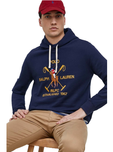 Mikina Polo by Ralph Lauren Embroided Logo Hoodie Navy | 710900617