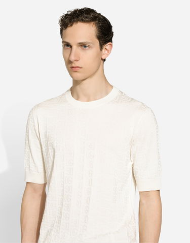 Sveter Dolce & Gabbana Jacquard Round-neck Sweater Biela | GXX03TJBSKEW0001, 1