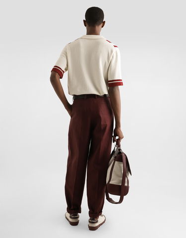 Nohavice Dolce & Gabbana Dolce & Gabbana Linen Cropped Trousers Vínová | GP114TFU4MCM5039, 2