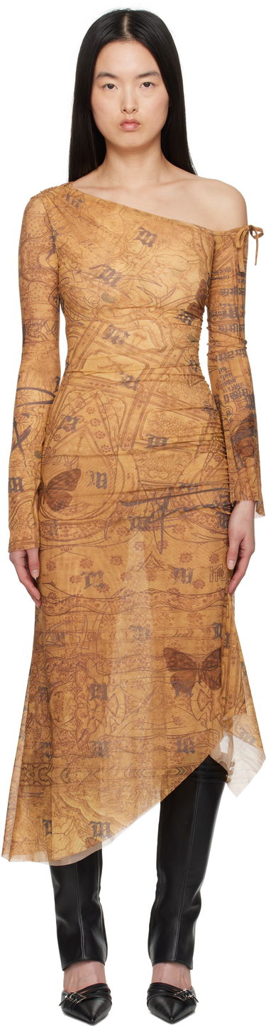 Šaty MISBHV MISBHV Goa Mesh Dropped Shoulder Midi Dress Hnedá | 250W810, 0
