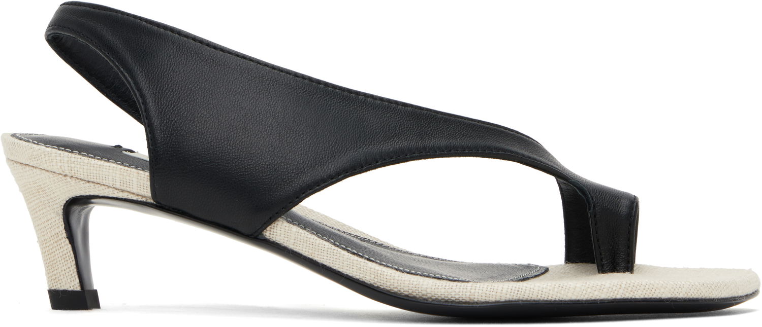 Doplnky TOTEME TOTEME Leather Thong Heeled Sandals Čierna | 252-WAS0201-LE0104, 0