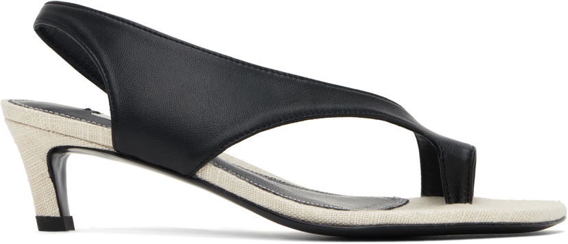 Doplnky TOTEME TOTEME Leather Thong Heeled Sandals Čierna | 252-WAS0201-LE0104