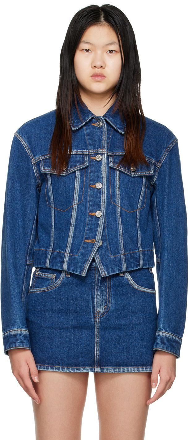 Bunda We11done We11done V-Line Denim Jacket Modrá | WD-DJ3-22-330-W-BL, 0